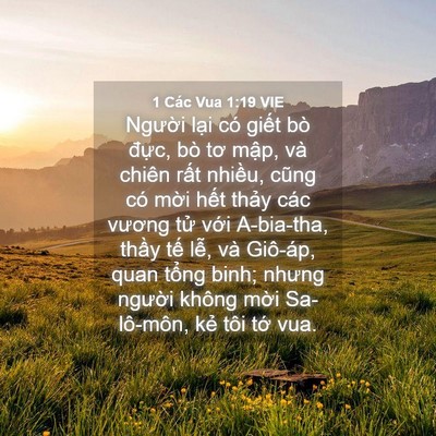 Picture 04 - 1 Các Vua 1:19 VIE - Người lại có giết bò đực, bò tơ - Bible Verse Picture