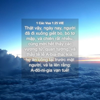 Picture 04 - 1 Các Vua 1:25 VIE - Thật vậy, ngày nay, người đã đi - Bible Verse Picture
