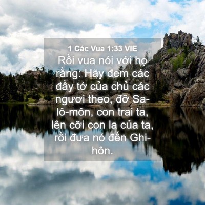 Picture 04 - 1 Các Vua 1:33 VIE - Rồi vua nói với họ rằng: Hãy đem các - Bible Verse Picture