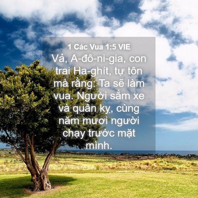 Picture 04 - 1 Các Vua 1:5 VIE - Vả, A-đô-ni-gia, con trai Ha-ghít, tự tôn - Bible Verse Picture