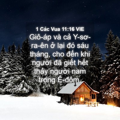 Picture 04 - 1 Các Vua 11:16 VIE - Giô-áp và cả Y-sơ-ra-ên ở lại đó - Bible Verse Picture