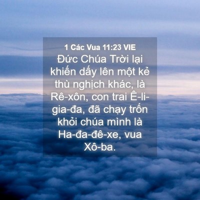 Picture 04 - 1 Các Vua 11:23 VIE - Đức Chúa Trời lại khiến dấy lên - Bible Verse Picture