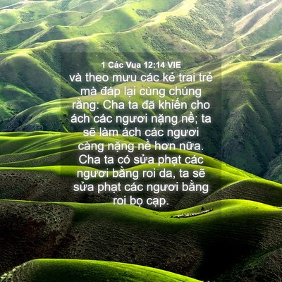 Picture 04 - 1 Các Vua 12:14 VIE - và theo mưu các kẻ trai trẻ mà đáp - Bible Verse Picture
