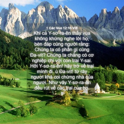 Picture 04 - 1 Các Vua 12:16 VIE - Khi cả Y-sơ-ra-ên thấy vua không khứng - Bible Verse Picture