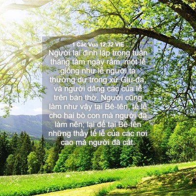 Picture 04 - 1 Các Vua 12:32 VIE - Người lại định lập trong tuần tháng - Bible Verse Picture
