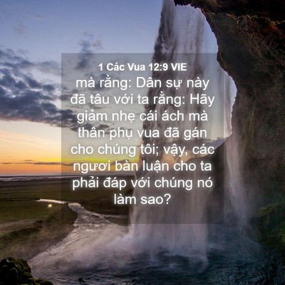 Picture 04 - 1 Các Vua 12:9 VIE - mà rằng: Dân sự này đã tâu với ta - Bible Verse Picture