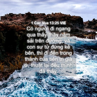 Picture 04 - 1 Các Vua 13:25 VIE - Có người đi ngang qua thấy thây nằm - Bible Verse Picture