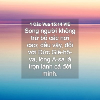 Picture 04 - 1 Các Vua 15:14 VIE - Song người không trừ bỏ các nơi cao; - Bible Verse Picture