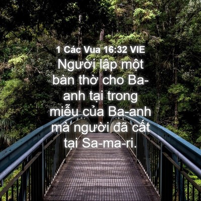Picture 04 - 1 Các Vua 16:32 VIE - Người lập một bàn thờ cho Ba-anh tại - Bible Verse Picture