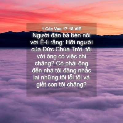 Picture 04 - 1 Các Vua 17:18 VIE - Người đàn bà bèn nói với Ê-li rằng: - Bible Verse Picture