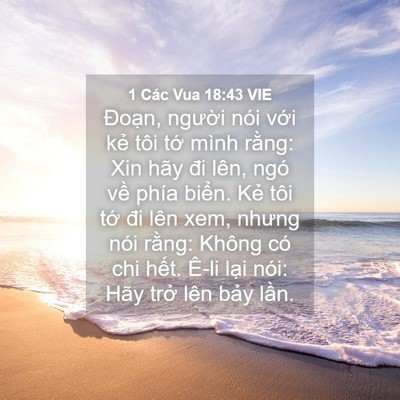 Picture 04 - 1 Các Vua 18:43 VIE - Đoạn, người nói với kẻ tôi tớ mình - Bible Verse Picture