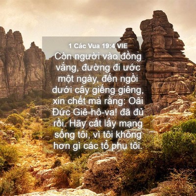 Picture 04 - 1 Các Vua 19:4 VIE - Còn người vào đồng vắng, đường đi - Bible Verse Picture