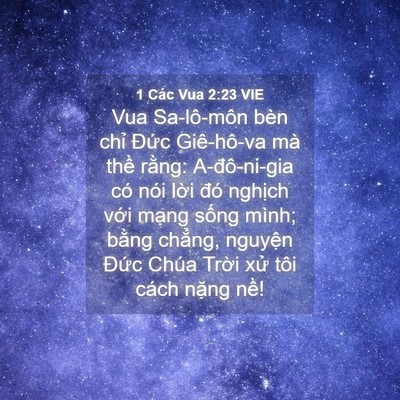 Picture 04 - 1 Các Vua 2:23 VIE - Vua Sa-lô-môn bèn chỉ Đức Giê-hô-va mà - Bible Verse Picture