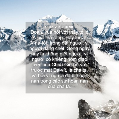 Picture 04 - 1 Các Vua 2:26 VIE - Đoạn, vua nói với thầy tế lễ - Bible Verse Picture