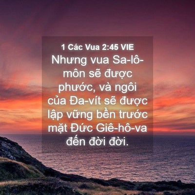 Picture 04 - 1 Các Vua 2:45 VIE - Nhưng vua Sa-lô-môn sẽ được phước, - Bible Verse Picture