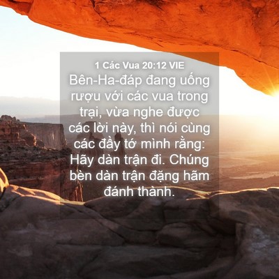 Picture 04 - 1 Các Vua 20:12 VIE - Bên-Ha-đáp đang uống rượu với các vua - Bible Verse Picture