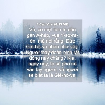 Picture 04 - 1 Các Vua 20:13 VIE - Vả, có một tiên tri đến gần A-háp, - Bible Verse Picture