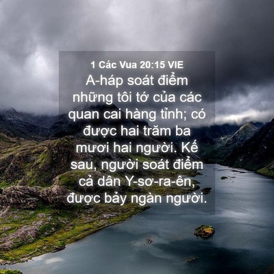 Picture 04 - 1 Các Vua 20:15 VIE - A-háp soát điểm những tôi tớ của các - Bible Verse Picture