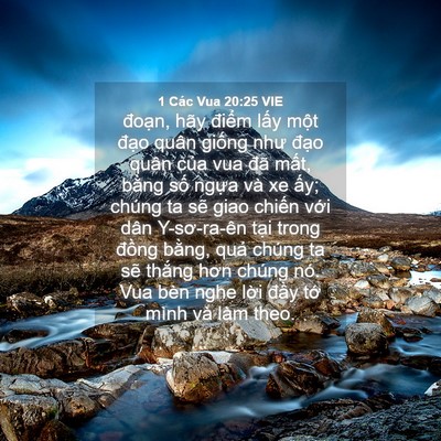 Picture 04 - 1 Các Vua 20:25 VIE - đoạn, hãy điểm lấy một đạo quân - Bible Verse Picture