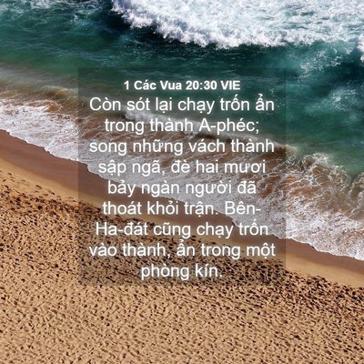 Picture 04 - 1 Các Vua 20:30 VIE - Còn sót lại chạy trốn ẩn trong thành - Bible Verse Picture