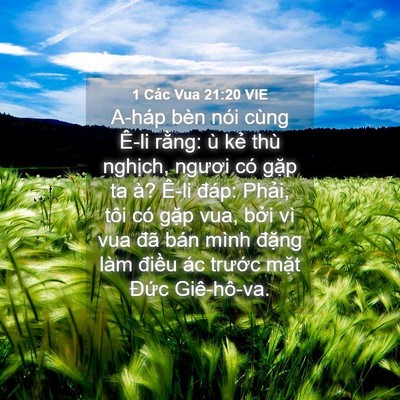 Picture 04 - 1 Các Vua 21:20 VIE - A-háp bèn nói cùng Ê-li rằng: ù kẻ thù - Bible Verse Picture
