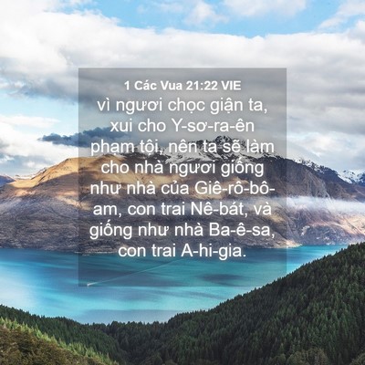 Picture 04 - 1 Các Vua 21:22 VIE - vì ngươi chọc giận ta, xui cho - Bible Verse Picture