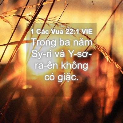 Picture 04 - 1 Các Vua 22:1 VIE - Trong ba năm Sy-ri và Y-sơ-ra-ên không có - Bible Verse Picture