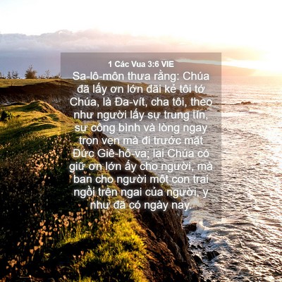Picture 04 - 1 Các Vua 3:6 VIE - Sa-lô-môn thưa rằng: Chúa đã lấy ơn - Bible Verse Picture