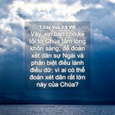 Picture 04 - 1 Các Vua 3:9 VIE - Vậy, xin ban cho kẻ tôi tớ Chúa tấm - Bible Verse Picture
