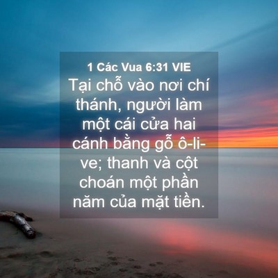 Picture 04 - 1 Các Vua 6:31 VIE - Tại chỗ vào nơi chí thánh, người làm - Bible Verse Picture
