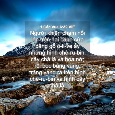 Picture 04 - 1 Các Vua 6:32 VIE - Người khiến chạm nổi lên trên hai - Bible Verse Picture