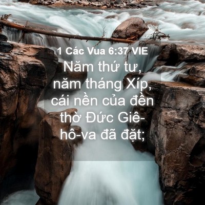 Picture 04 - 1 Các Vua 6:37 VIE - Năm thứ tư, năm tháng Xíp, cái nền - Bible Verse Picture