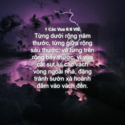 Picture 04 - 1 Các Vua 6:6 VIE - Từng dưới rộng năm thước, từng - Bible Verse Picture