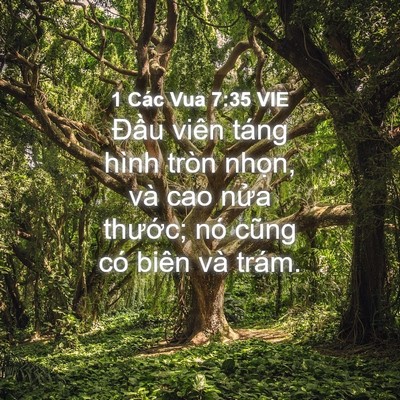 Picture 04 - 1 Các Vua 7:35 VIE - Đầu viên táng hình tròn nhọn, và cao - Bible Verse Picture