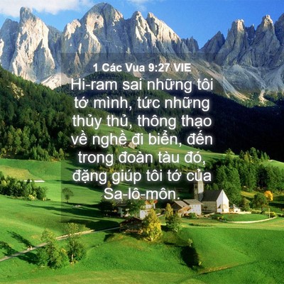 Picture 04 - 1 Các Vua 9:27 VIE - Hi-ram sai những tôi tớ mình, tức những - Bible Verse Picture
