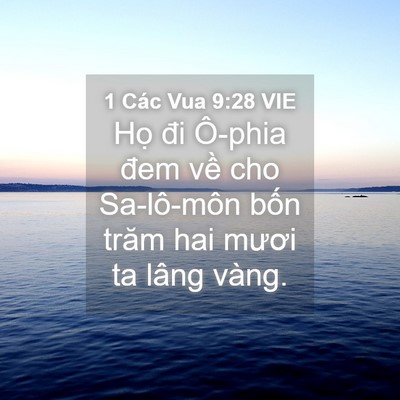 Picture 04 - 1 Các Vua 9:28 VIE - Họ đi Ô-phia đem về cho Sa-lô-môn bốn - Bible Verse Picture