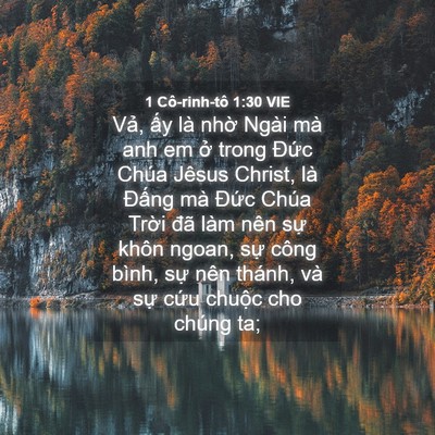 Picture 04 - 1 Cô-rinh-tô 1:30 VIE - Vả, ấy là nhờ Ngài mà anh em ở trong - Bible Verse Picture