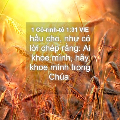 Picture 04 - 1 Cô-rinh-tô 1:31 VIE - hầu cho, như có lời chép rằng: Ai khoe - Bible Verse Picture