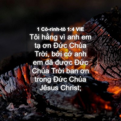 Picture 04 - 1 Cô-rinh-tô 1:4 VIE - Tôi hằng vì anh em tạ ơn Đức Chúa - Bible Verse Picture