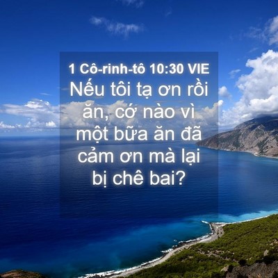 Picture 04 - 1 Cô-rinh-tô 10:30 VIE - Nếu tôi tạ ơn rồi ăn, cớ nào vì - Bible Verse Picture