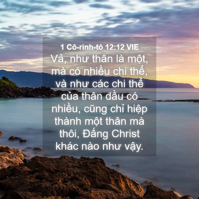 Picture 04 - 1 Cô-rinh-tô 12:12 VIE - Vả, như thân là một, mà có nhiều chi - Bible Verse Picture
