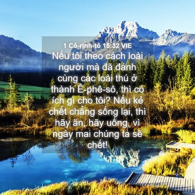 Picture 04 - 1 Cô-rinh-tô 15:32 VIE - Nếu tôi theo cách loài người mà đã - Bible Verse Picture