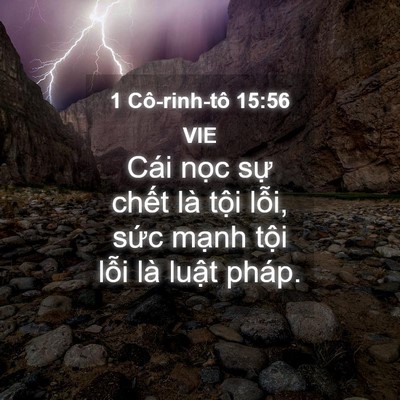 Picture 04 - 1 Cô-rinh-tô 15:56 VIE - Cái nọc sự chết là tội lỗi, sức - Bible Verse Picture
