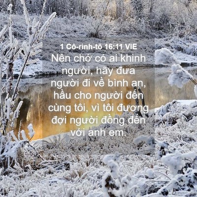 Picture 04 - 1 Cô-rinh-tô 16:11 VIE - Nên chớ có ai khinh người, hãy đưa - Bible Verse Picture