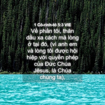 Picture 04 - 1 Cô-rinh-tô 5:3 VIE - Về phần tôi, thân dầu xa cách mà lòng - Bible Verse Picture