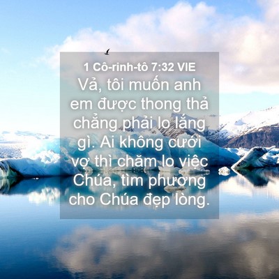 Picture 04 - 1 Cô-rinh-tô 7:32 VIE - Vả, tôi muốn anh em được thong thả - Bible Verse Picture