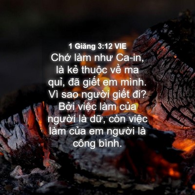 Picture 04 - 1 Giăng 3:12 VIE - Chớ làm như Ca-in, là kẻ thuộc về ma - Bible Verse Picture