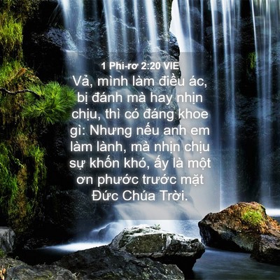 Picture 04 - 1 Phi-rơ 2:20 VIE - Vả, mình làm điều ác, bị đánh mà hay - Bible Verse Picture