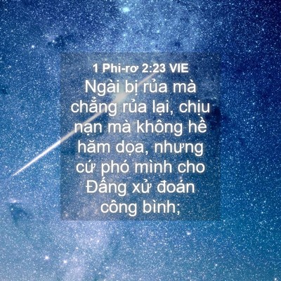 Picture 04 - 1 Phi-rơ 2:23 VIE - Ngài bị rủa mà chẳng rủa lại, chịu - Bible Verse Picture
