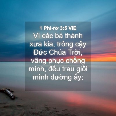 Picture 04 - 1 Phi-rơ 3:5 VIE - Vì các bà thánh xưa kia, trông cậy Đức - Bible Verse Picture